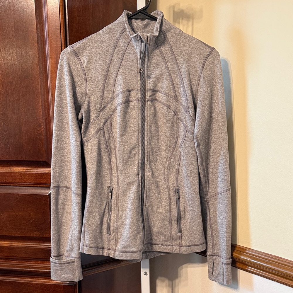 Lululemon Define Full Zip Jacket Sz 6 Heathered Slate Grey Luon